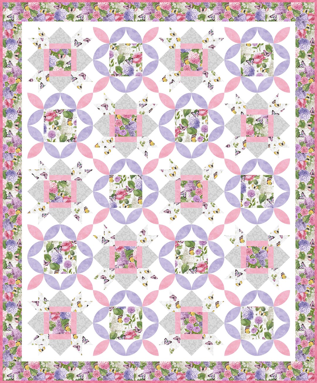 Easy Quilt Pattern Modern Home Decor Spring Floral or Your Favorite