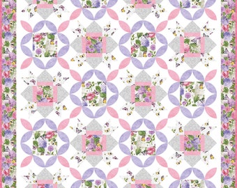 Quiltpatroon in de serre: lente-huisdecoratie met bloemen (pdf-patroon)