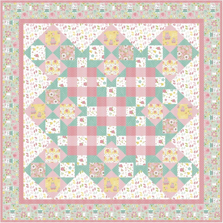 Vintage Girl vintage quilt pattern baby patchwork pink floral Etsy