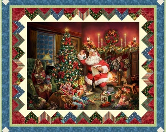 Quilt Pattern for Panel Christmas With Santa Claus St. Nick