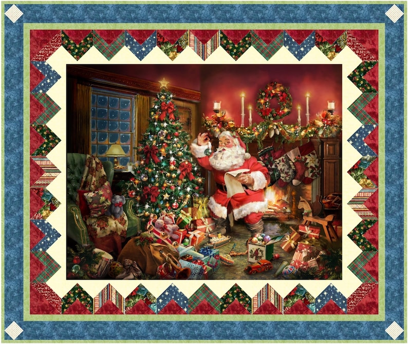 Quilt Pattern for Panel Christmas With Santa Claus St. Nick Etsy