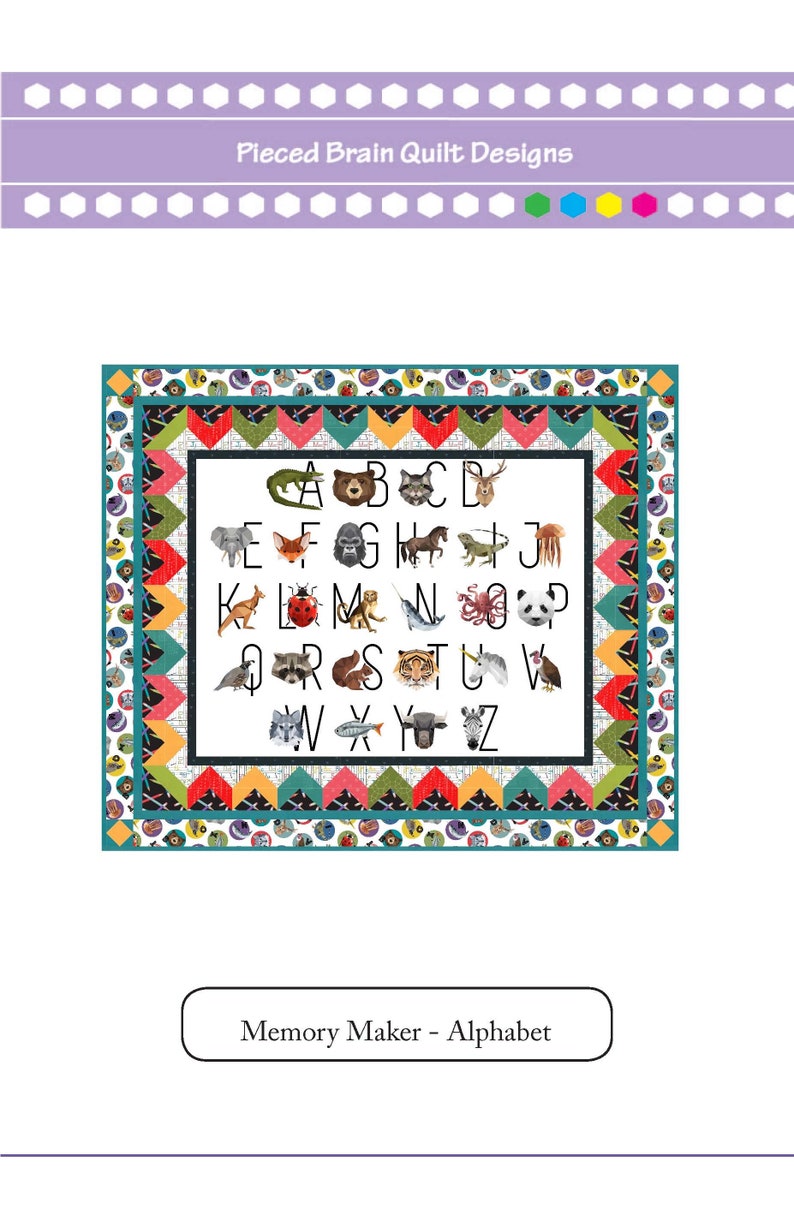 Panel quilt pattern alphabet animals Memory Maker Alphabet ...