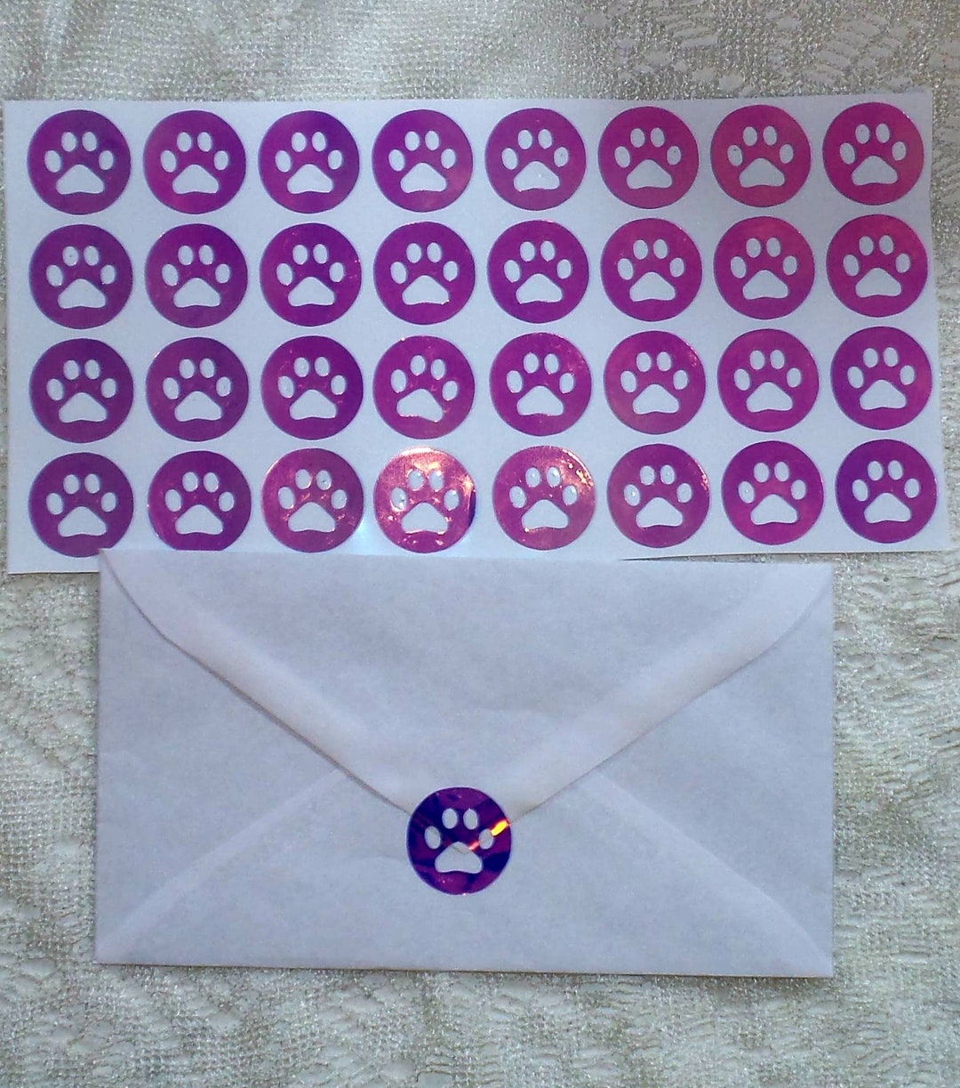 Dog Paw Print Stickers, Circle Envelope Sealers, Dog Lover Gifts - Etsy