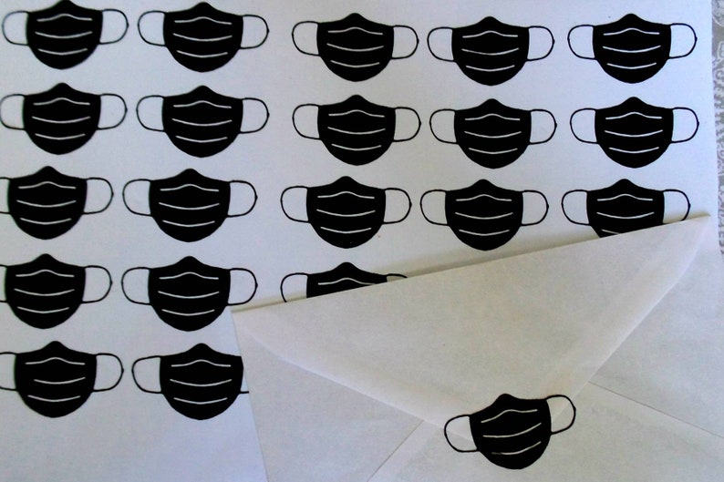 Mini Mask Stickers for Packaging Pack of 25 Face Mask Etsy