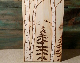 Birch Tree Wood Burning