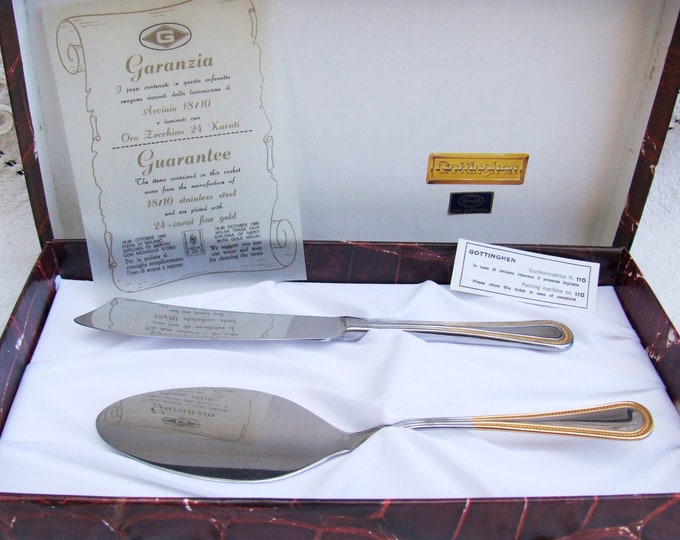 Vintage 1980 GOTTINGHEN Wedding Flatware. Dessert Party Set Stainless
