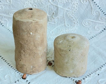 Antique Italian Terracotta Bubuli: Rustic Architectural Elements (Set of 2)
