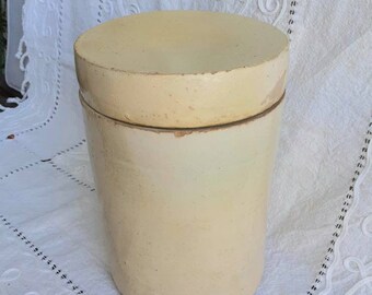Antique Italian Glazed Terracotta Pot with Lid: Farmhouse Kitchen Decor