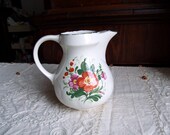 Italian PAGNOSSIN TREVISO ITALY ironstone carafe pitcher jug vase. Kitchen, garden traditional floral rustic chabby chic decor