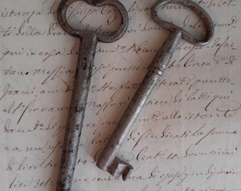 Hand Forged Iron Skeleton Keys: Antique Italian Wrought Iron Set
