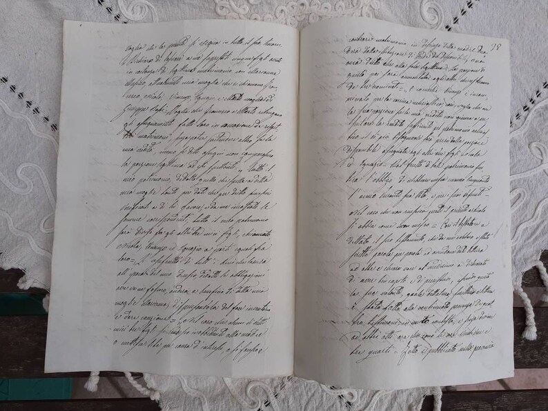 Italian Notarial Deed. Manuscript Handwritten Legal Document Etsy