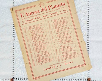 1940s Italian piano music score, sheet music for piano: "Musica proibita" by Gastaldon. Edited by Edizioni Carisch Milano