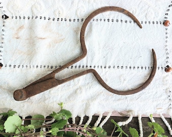Hand Forged Wrought Iron large Caliper: Antique Italian Tool