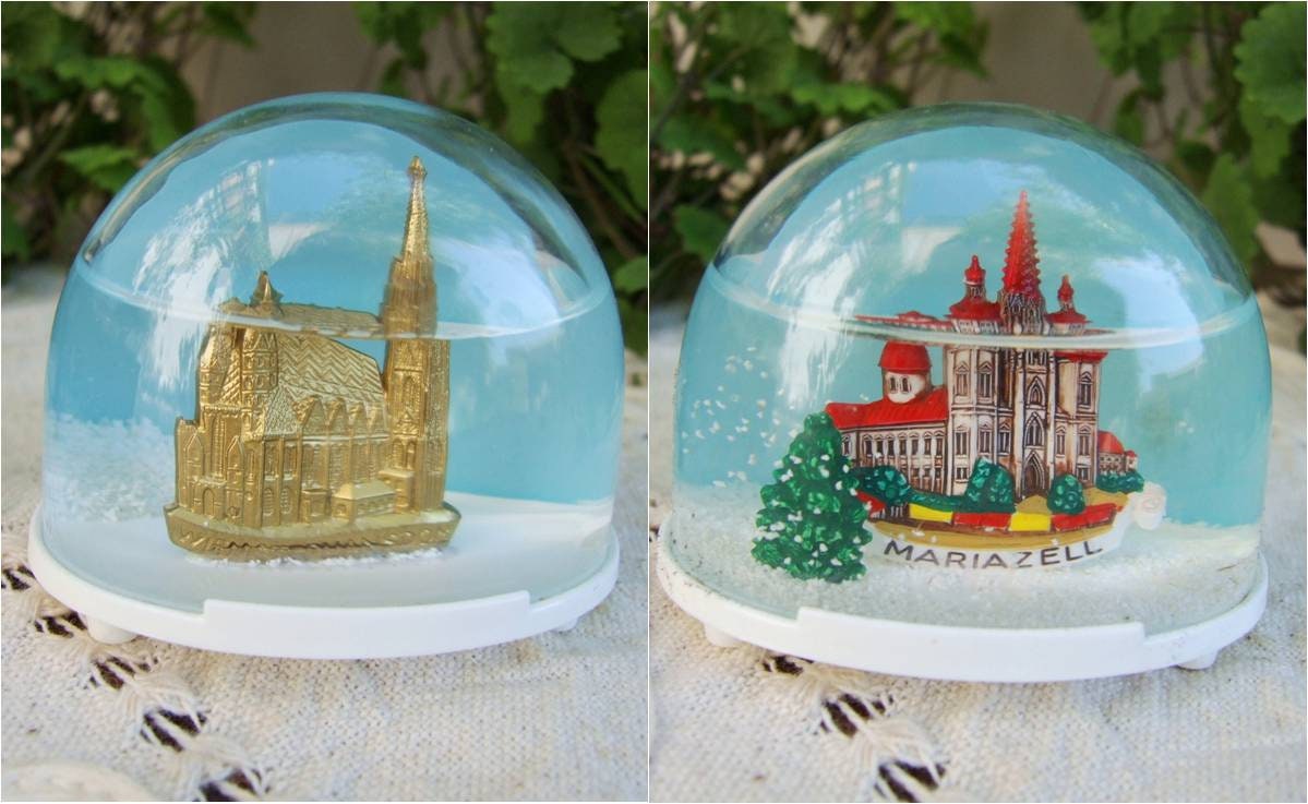 Wiener Boule à Neige Originale En Verre Véritable 8 Cm Motif Ange
