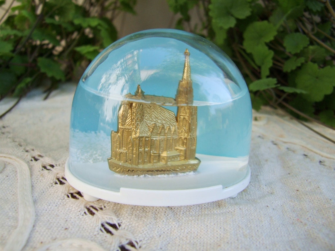Pair of Rare Vintage Plastic Austrian Touristic Snow Globes Etsy