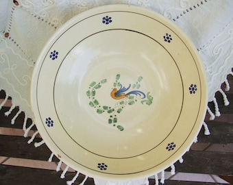 Italian Maiolica Ceramic Bowl: Rustic Kitchen Decor, Spaghetti Pasta Serving Bowl