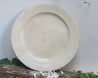 Antique Italian white Porcelain Serving Plate: S.C. Richard, Rustic Kitchen Decor