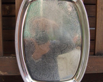 Vintage MOTTA Italian Stainless Steel INOX 18/10 Tray: Decorated Serving Tray