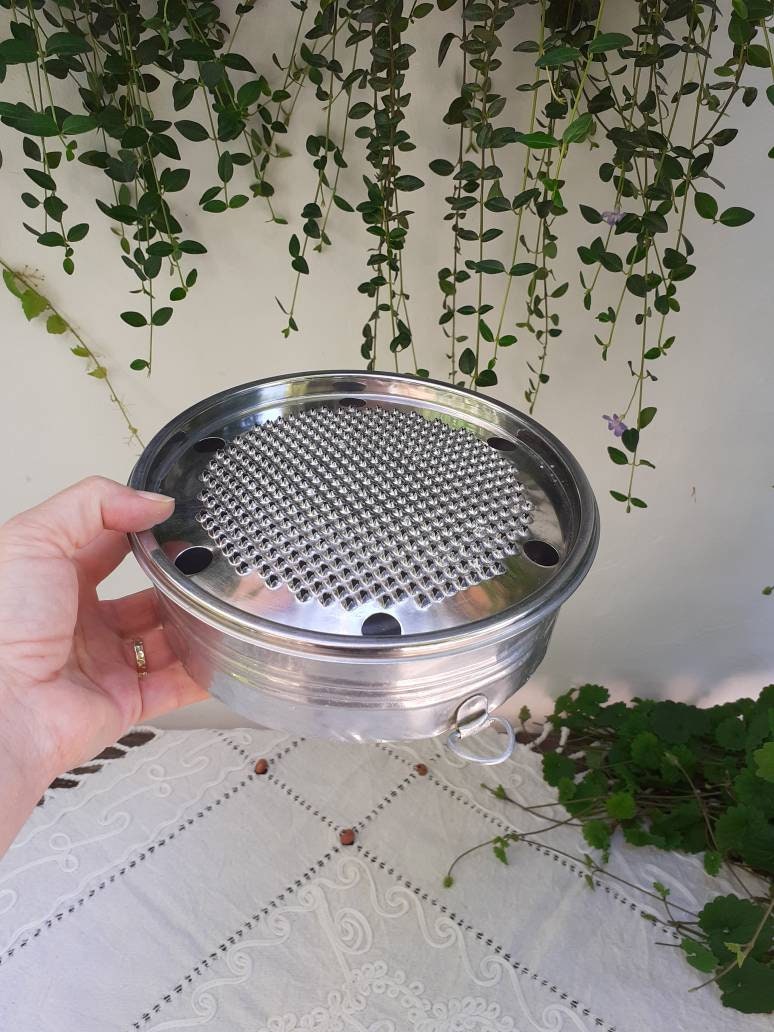 Old Italian round steel cheese grater box for Parmesan cheese. Etsy