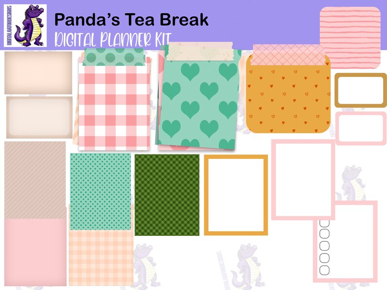 Panda's Tea Break Digital Planner Kit Etsy