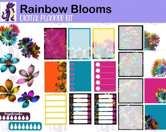 Rainbow Blooms Digital Planner Set