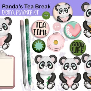 Panda&#39;s Tea Break Digital Planner Kit