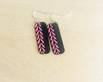 pretty wooden dangle earrings