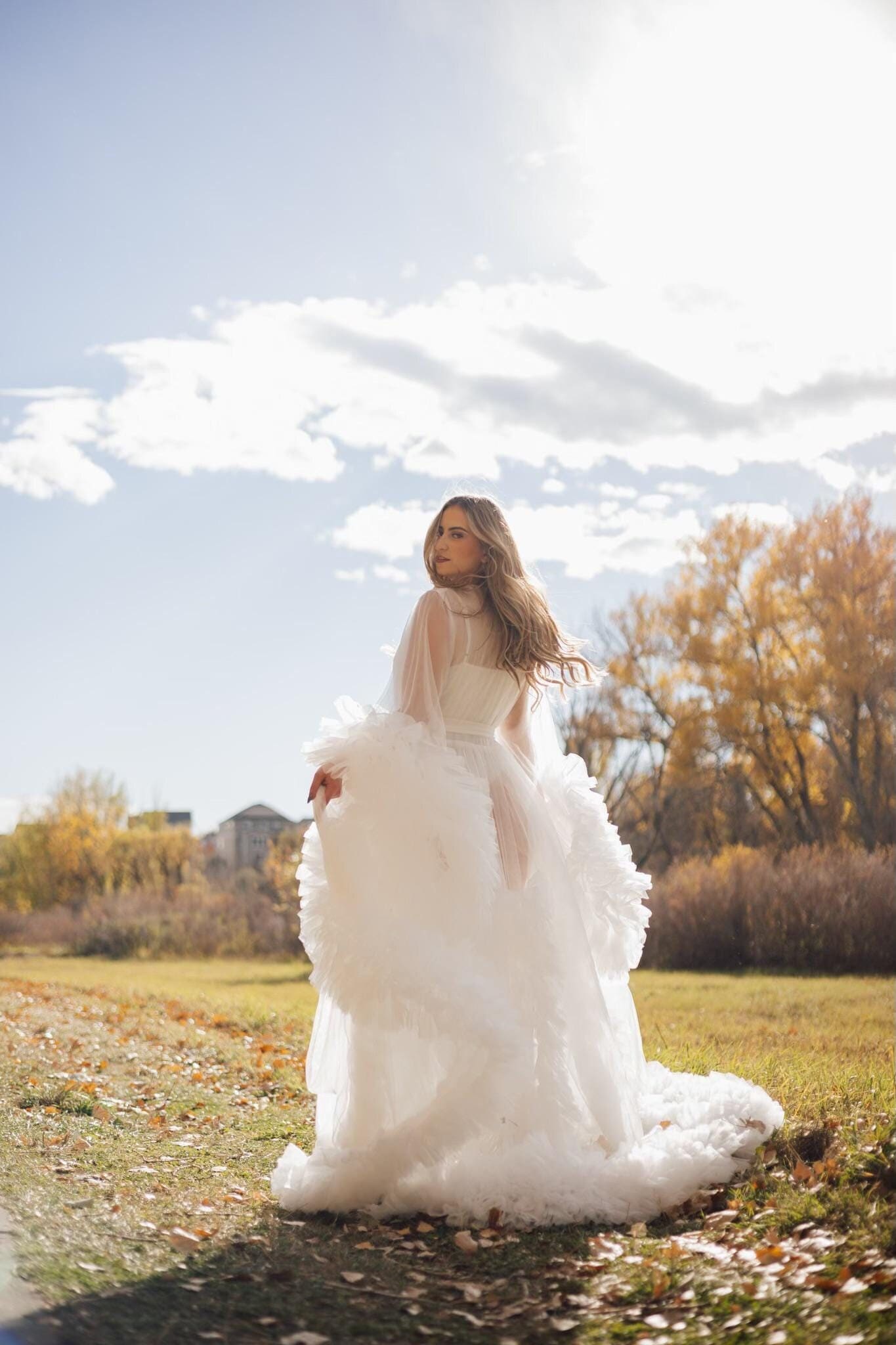 Ruffle White Tulle Engagement Dress - Etsy