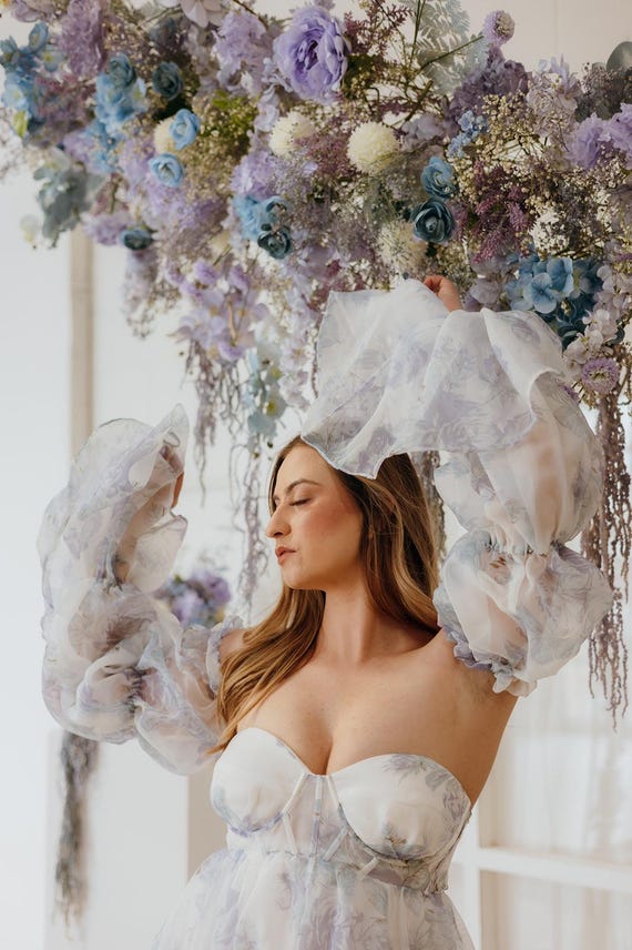 engagement dress rental Blue Primrose | | Maternity | | Photography | Floral | Corset Back | Puffy Sleeves 250-499 Please put date of Colour:Pistachio Garden Party – Kay Photoshoot