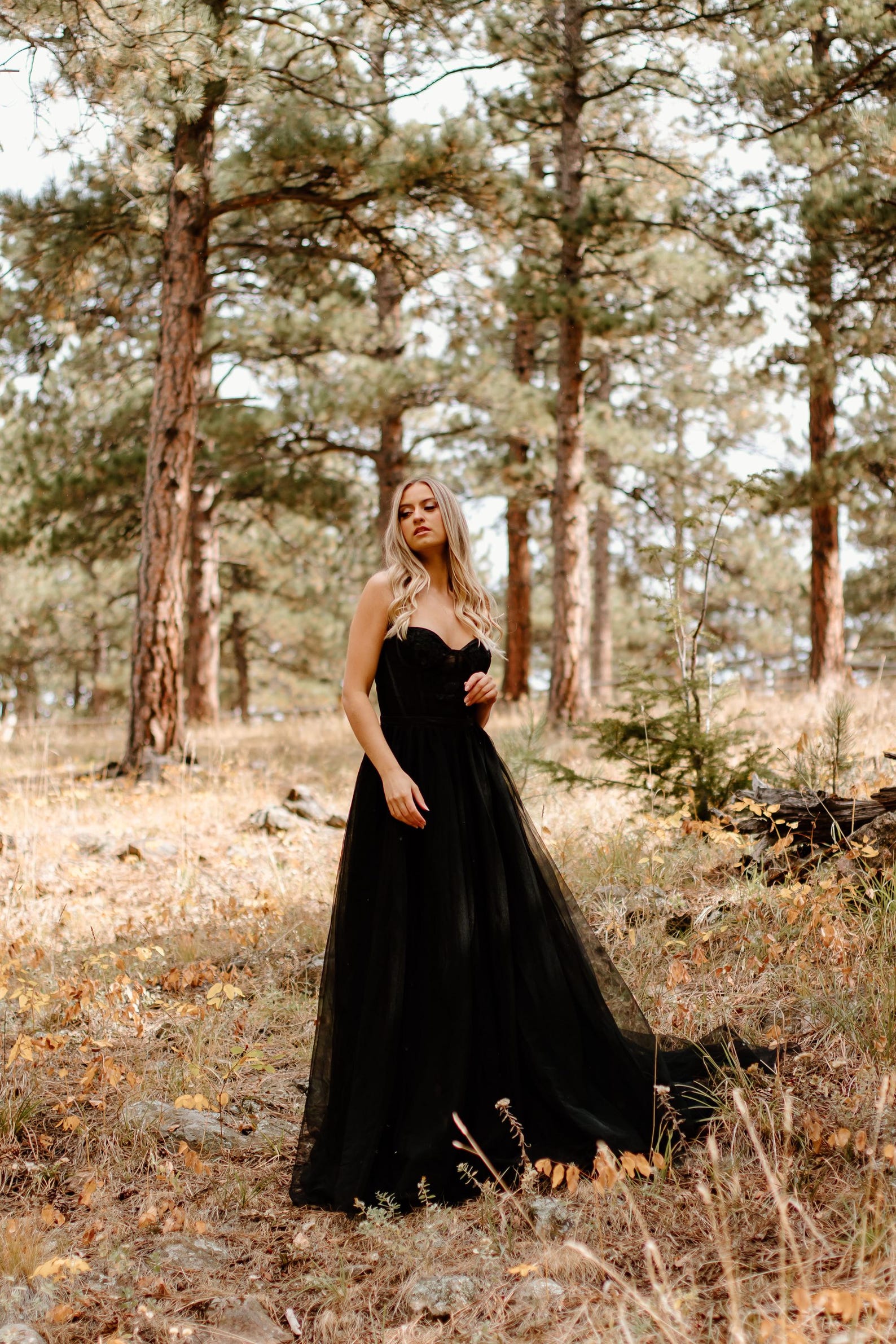 THE 'EMBER' WRAPPED DRESS IN BLACK