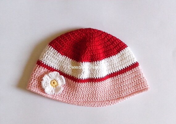 Schema Uncinetto Cappellino neonato Margheritina Taglia 0-12 | Etsy Italia