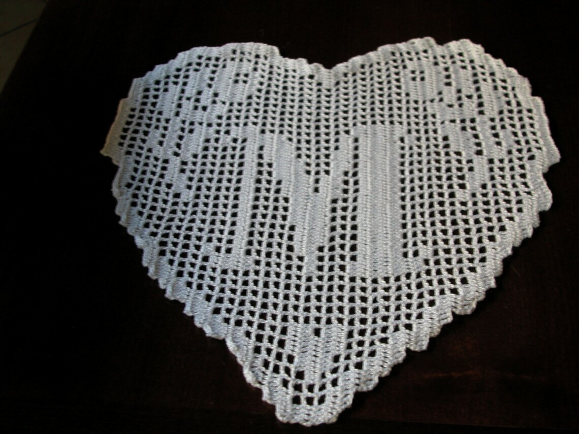 Pattern Crochet Doily Monogram Heart Letter m Etsy