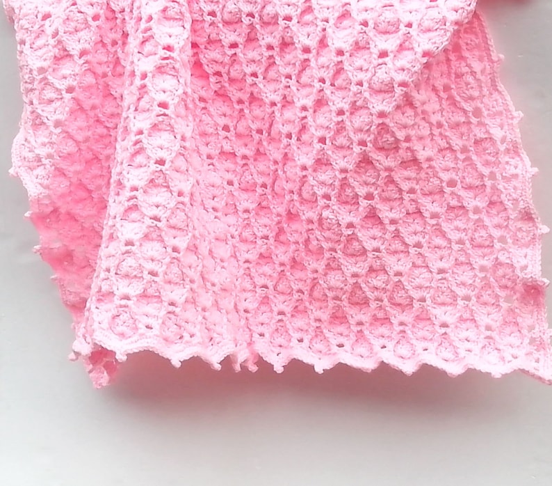 Crochet Baby Blanket PATTERN, Blanket waves diamonds stitch, PATTERN 810/ Blanket Baby, Crochet Pattern baby blanket, crochet pattern baby image 1