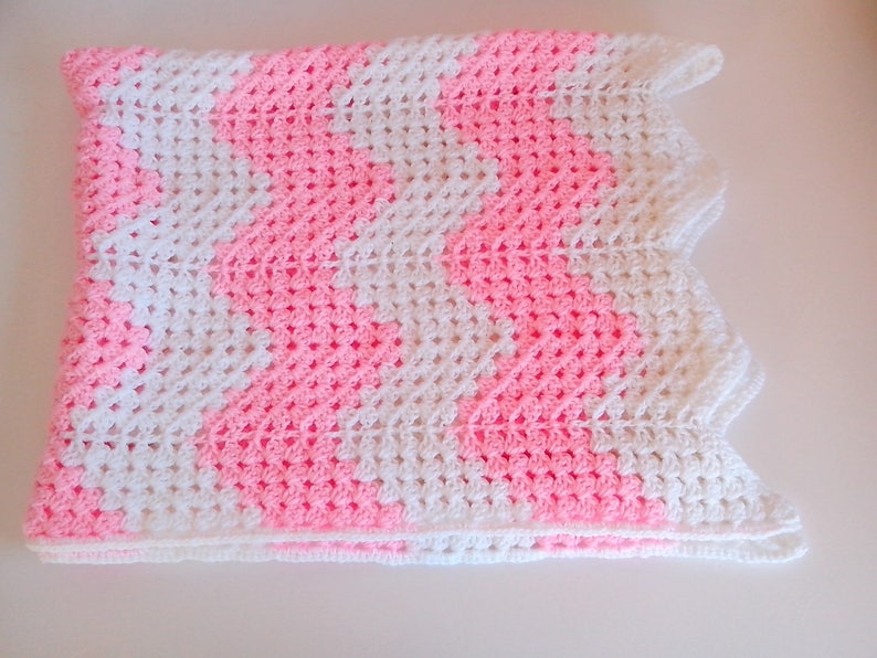 Crochet PATTERN Baby Chevron Blanket Crochet Chevron Block Stitch Tutorial Crochet Baby Blanket