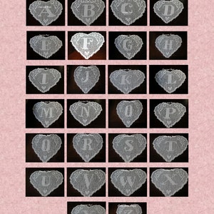 26 pattern crochet doily filet alphabet complete heart, home decor