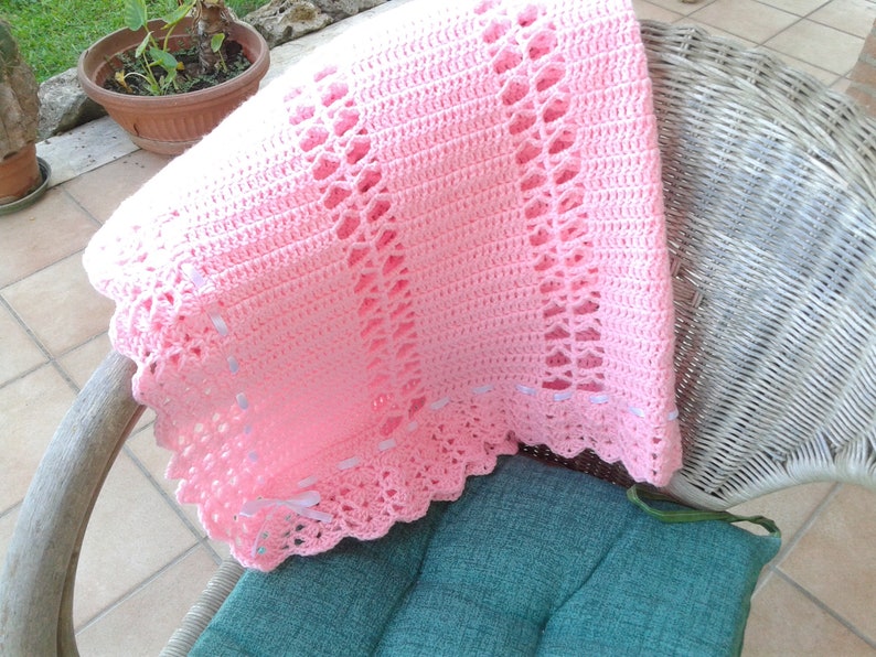 Modern Crochet Filet Baby Blanket Pattern 815, Amanda Blanket Crochet Pattern, DIY Blanket, Easy crochet Pattern, 815 design, PDF pattern imagem 5