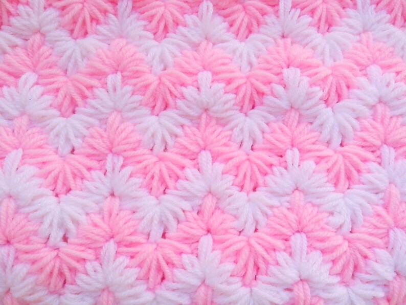 Crochet PATTERN Baby Blanket/crochet Zig Zag Puff Stitch/ Tutorial