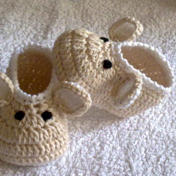 PATRON Chaussons Bébé Petite Souris au Crochet, patron 251. Taille 0 - 12 Mois. PDF. Patron au crochet chaussons petite souris