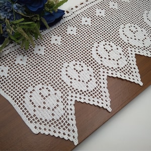 Curtain crochet pattern, pattern easy, decorative crochet filet curtain, Pattern 416, crochet lace curtains, filet crochet, panel curtains.