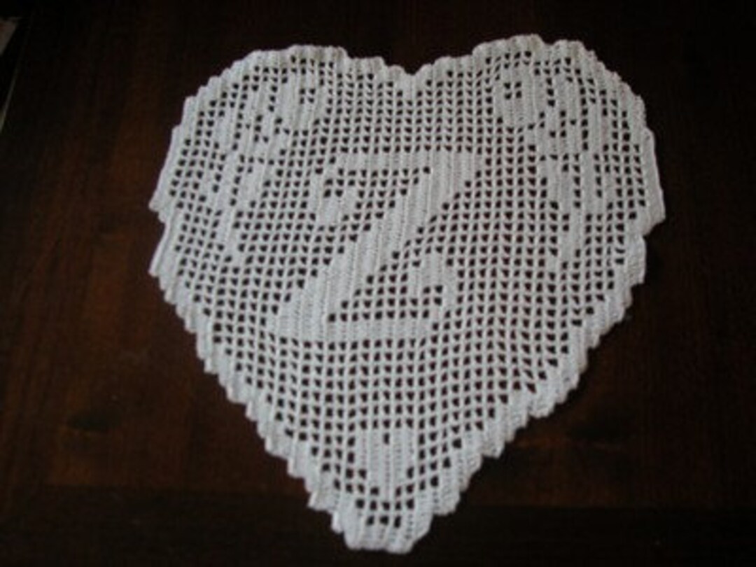 PATTERN Crochet Doily, HEART Monogram, Letter 