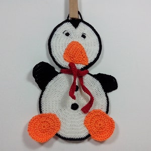 Crochet Pattern Potholders Penguin, Crochet Pattern Kawaii, Potholder Penguin, Crochet Potholders, Pattern 225, Tutorial pdf  download