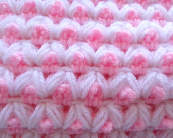 Crochet PATTERN Baby Blanket, Pattern  puff stitch Ninfea, Tutorial Instant Download / PATTERN 812 / Permission to sell finished items.