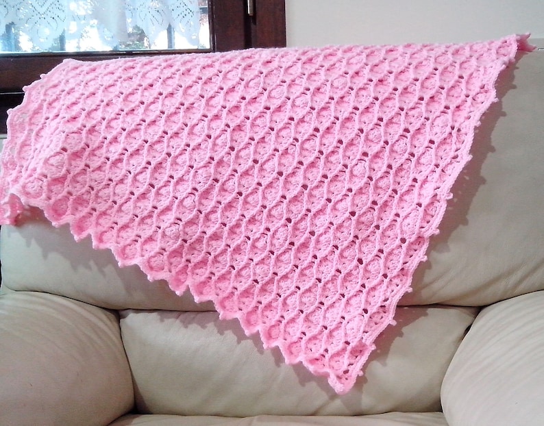 Crochet Baby Blanket PATTERN, Blanket waves diamonds stitch, PATTERN 810/ Blanket Baby, Crochet Pattern baby blanket, crochet pattern baby image 10