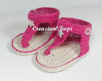 Crochet PATTERN Baby Flip Flop - Crochet Sandals - Shoes size 0-3 months / Pattern 142/