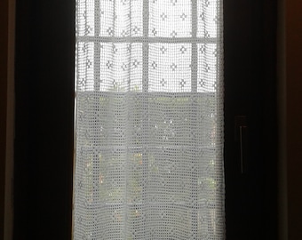 Patrón de cortina filet a crochet, patrón de cortina a crochet, decoración del hogar, patrón fácil, patrón filet a crochet patrón 401.