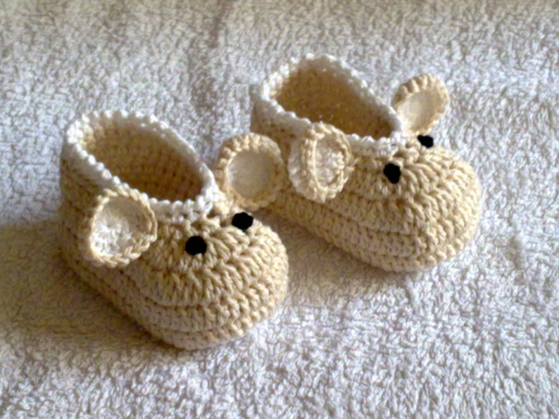 Pattern Crochet Baby Shoes, Newborn Slippers,Crochet Pattern 251. Crochet baby mouse shoes.. Pattern Mouse Shoes . PATTERN 0 12 Months image 3