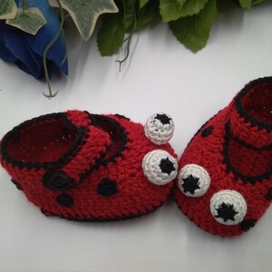 Crochet Pattern Baby Shoes Ladybug Crochet Booties Slippers Crochet Shoes Size 0-12 months Instant Download. Baby crochet pattern image 10