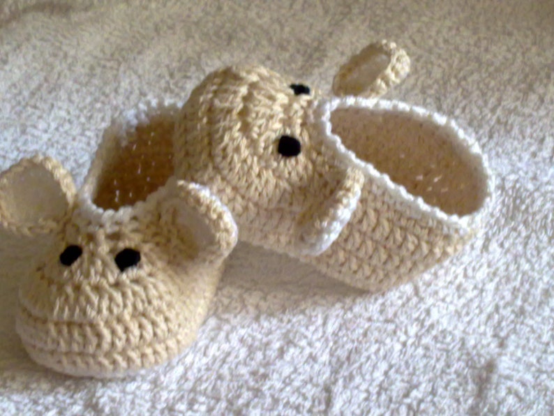 Pattern Crochet Baby Shoes, Newborn Slippers,Crochet Pattern 251. Crochet baby mouse shoes.. Pattern Mouse Shoes . PATTERN 0 12 Months image 5