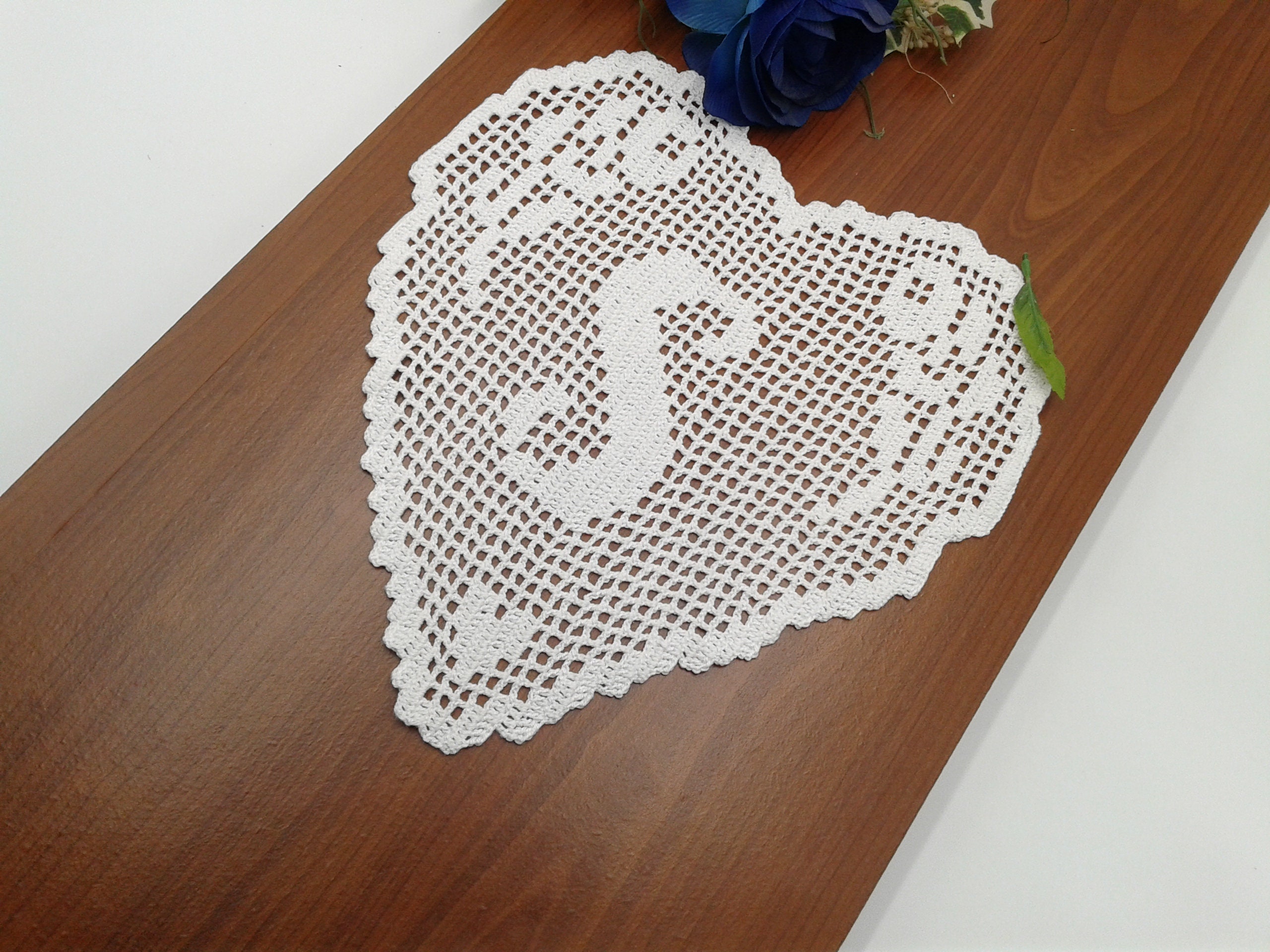 PATTERN Crochet Doily Lace Heartmonogram Letter s Filet , Doily Etsy
