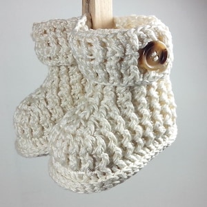 Crochet Pattern Baby Ribbed Booties, Crochet Shoes pattern, Crochet baby Slippers, PDF PATTERN 125, Size 0-12 months